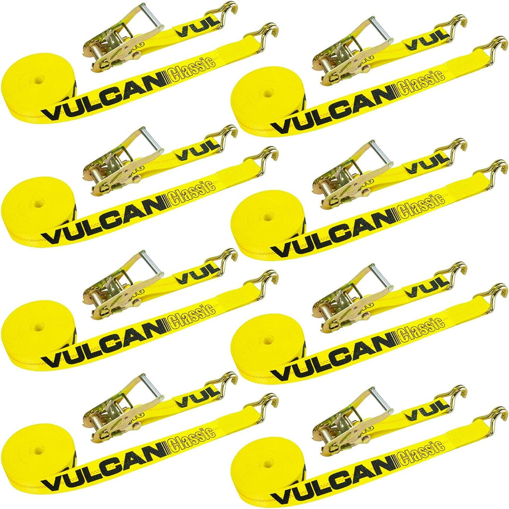 2 Inch x 27 Foot 8 Pack Ratchet Strap with Wire Hooks I231581