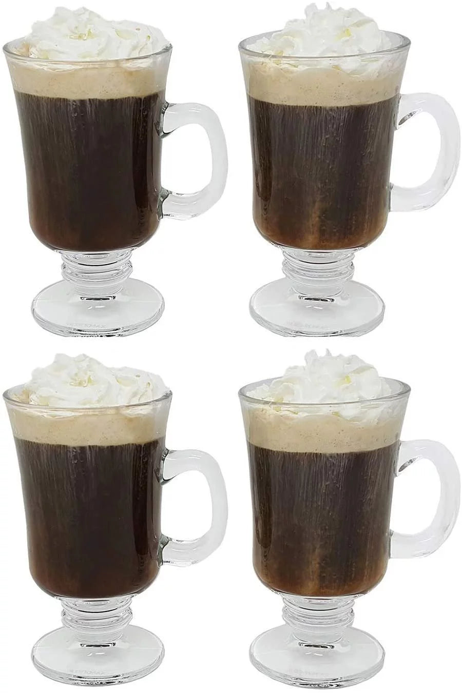 Irish Coffee Glass Coffee Mugs Footed 8 oz. (4) S5604