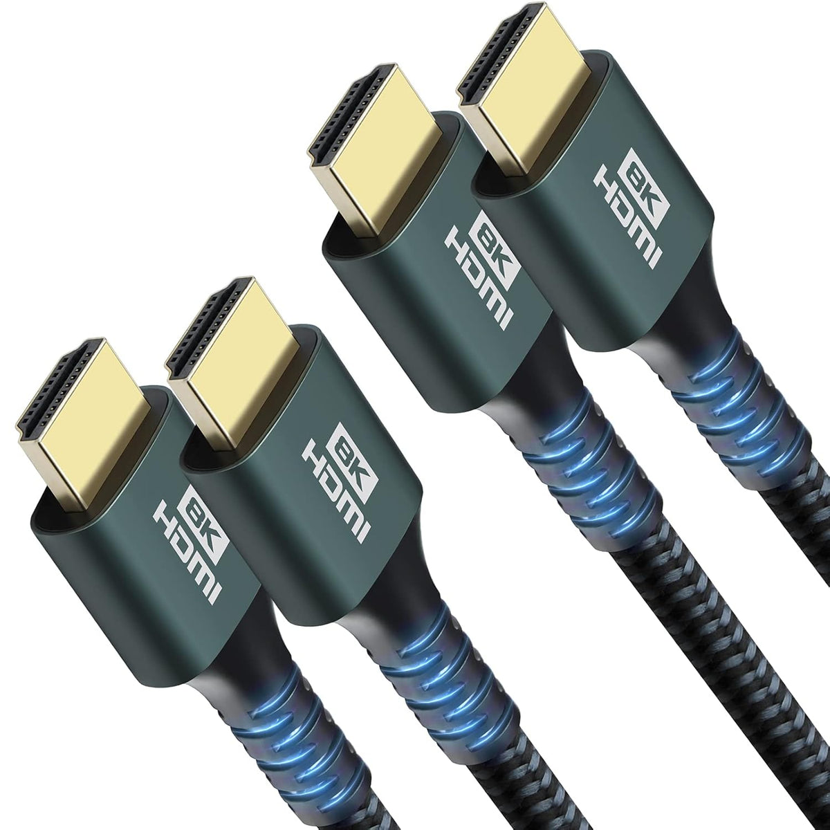 8K HDMI 2.1 Cable, 3FT 2 Pack 48Gbps Nylon Braided K4780