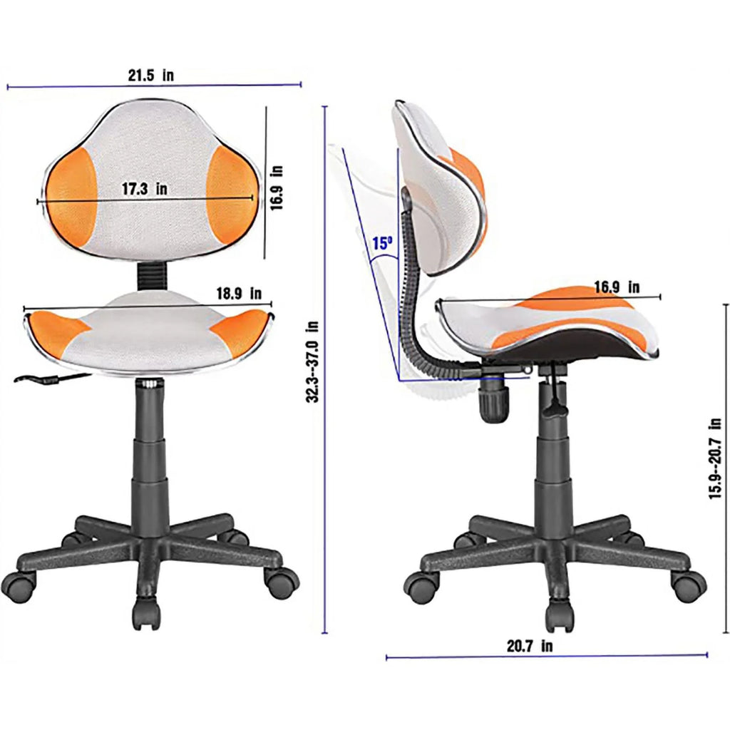 Orange Low Back Metal Computer Chair D587147