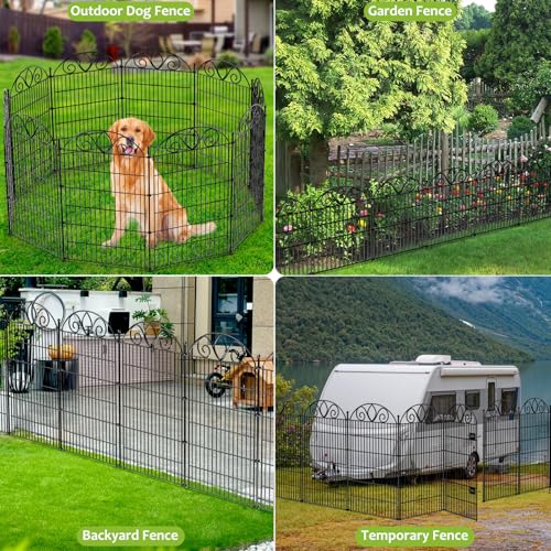 48" H x 21' L Rustproof Metal Garden Fence Panel S327