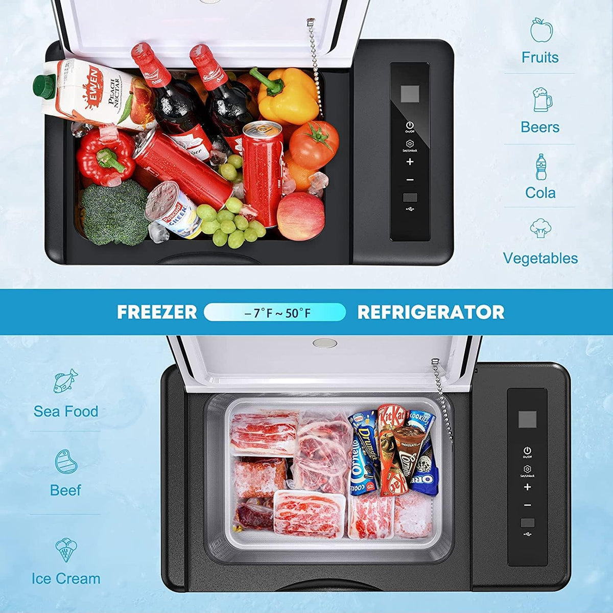 Portable 12 Volt Refrigerator 26 Quart Electric Cooler Z858738
