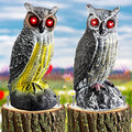 Gray Plastic Owl Decoy with Red Flashing Eyes, 2 Pcs K330