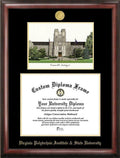 Gold Embossed Diploma Frame with Campus Images Lithograph B28018