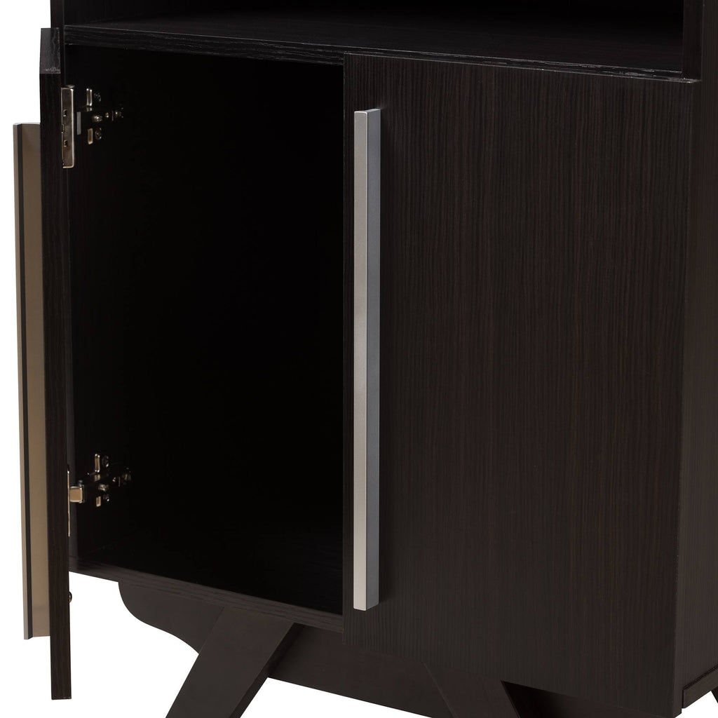 Espresso Brown Finished Wood Bookcase D7590