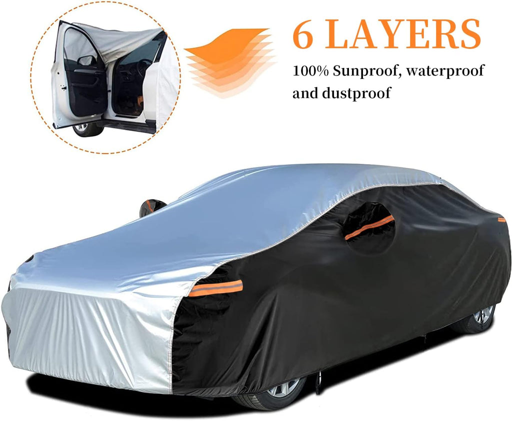Sedan Car Cover with Zipper Door C6435