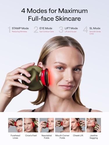 Facial Toning Device, Microcurrent Facial Device, Red Light Therapy, 4 Modes, 5 Intensity Levels D365