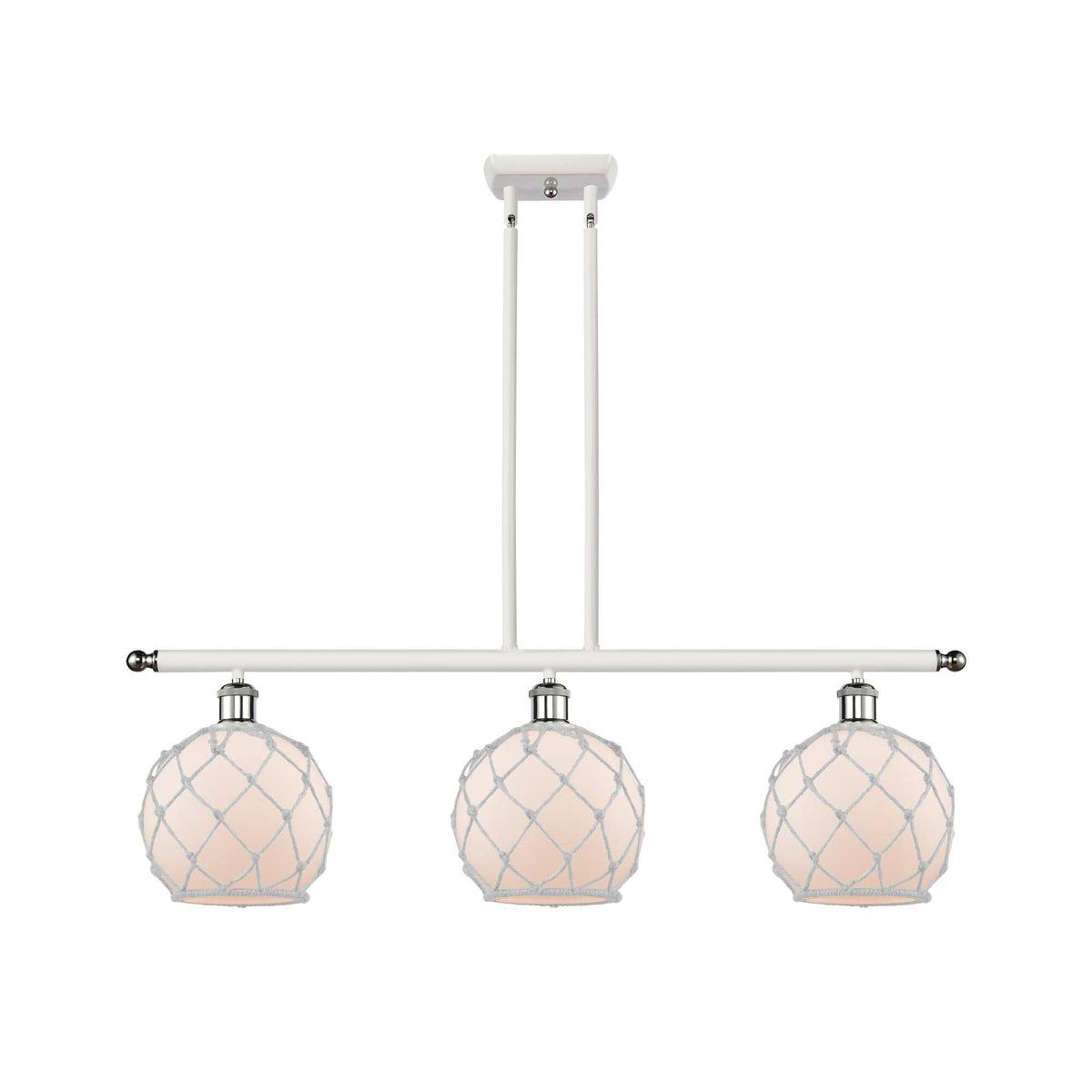 White and Polished Chrome 3 Light Island Light Z977296