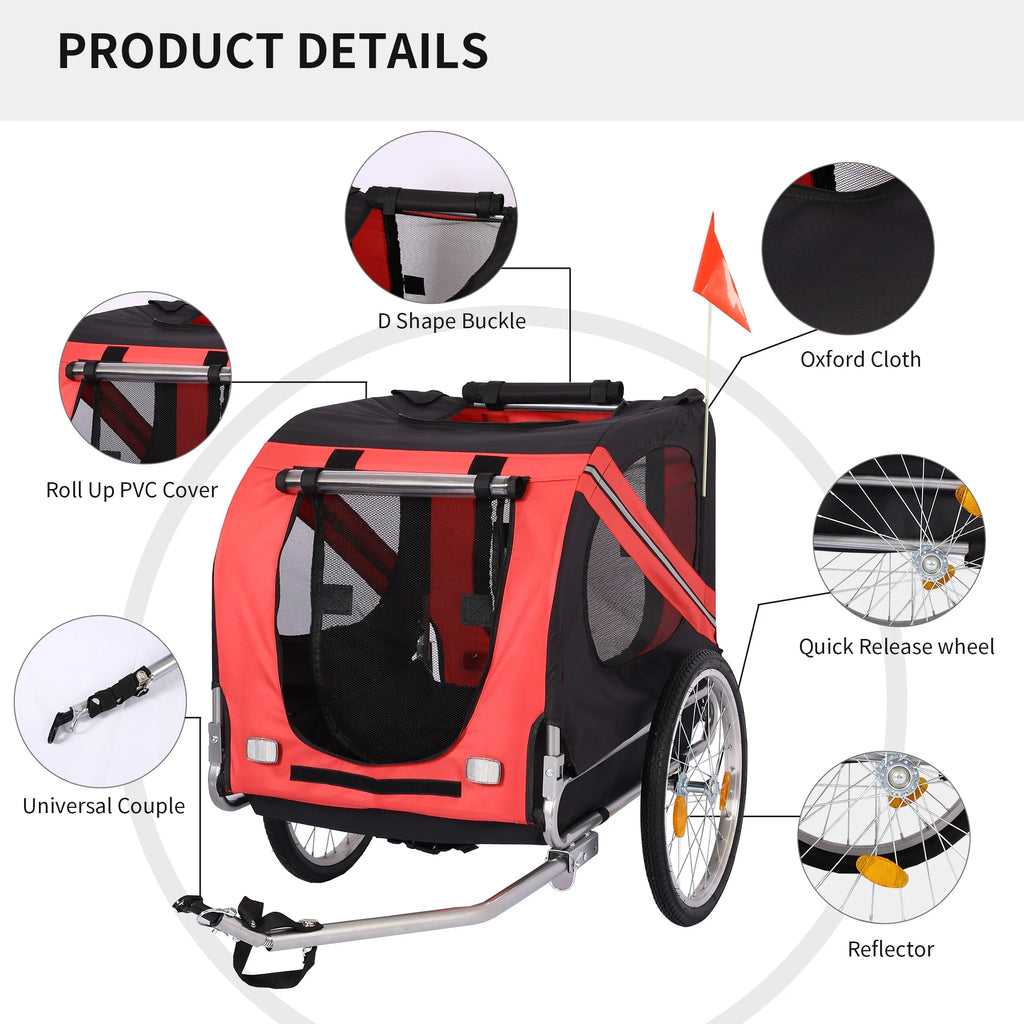 Yellow Foldable Pet Stroller Dog Carrier Bicycle Trailer Z473
