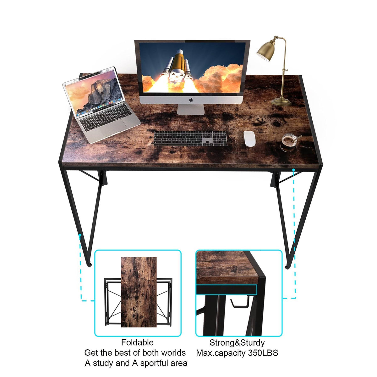 Rustic Folding Computer Desk E99305