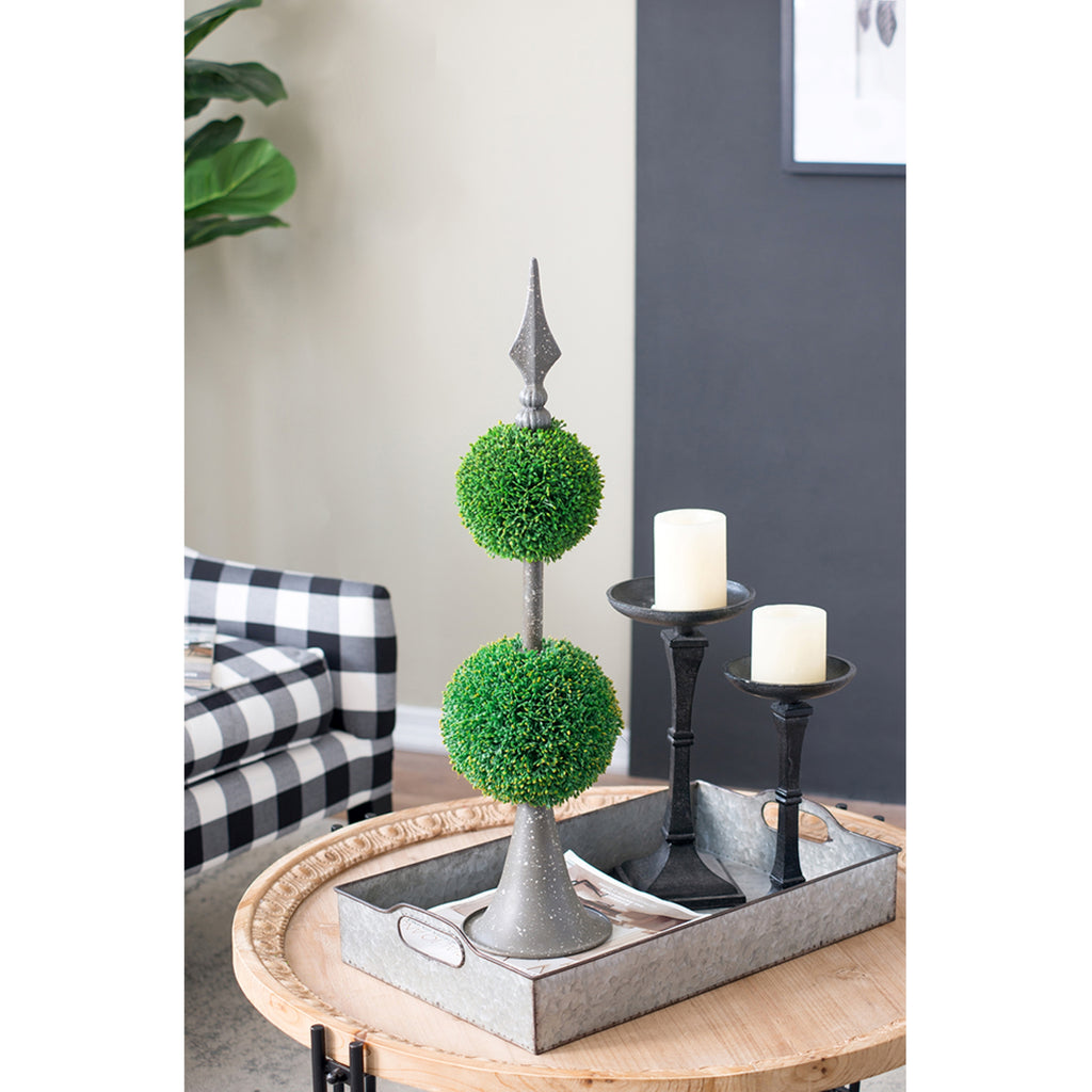 Artificial Two-Tiered Boxwood Topiary Sphere 26.5" A71756