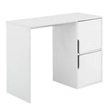Student Desk with Storage Cabinets in White Wood Finish K257