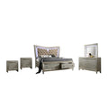 Champagne Silver Wood 5pc Bedroom Set Eastern King G1238