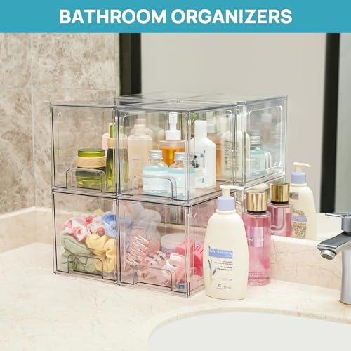 4 Pack Stackable Clear Acrylic Storage Drawers D909