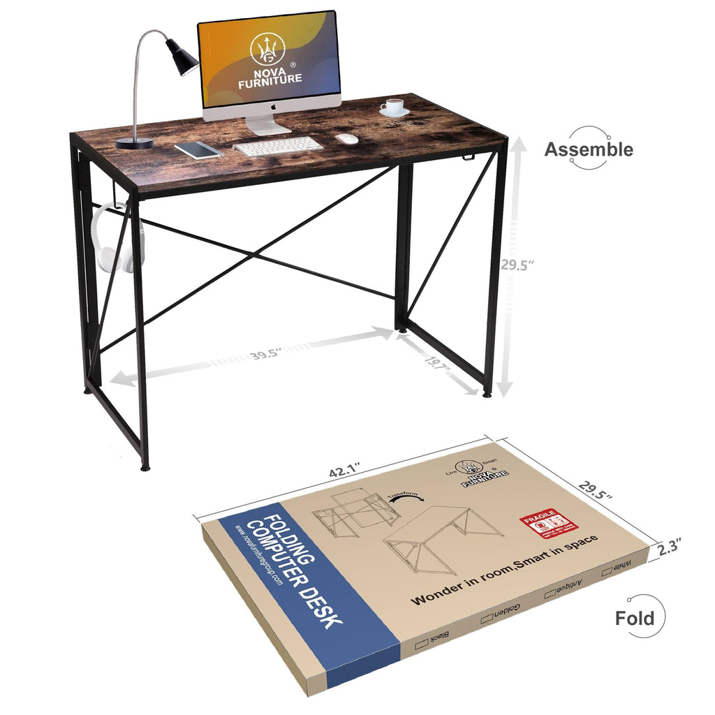 Rustic Folding Computer Desk E99305
