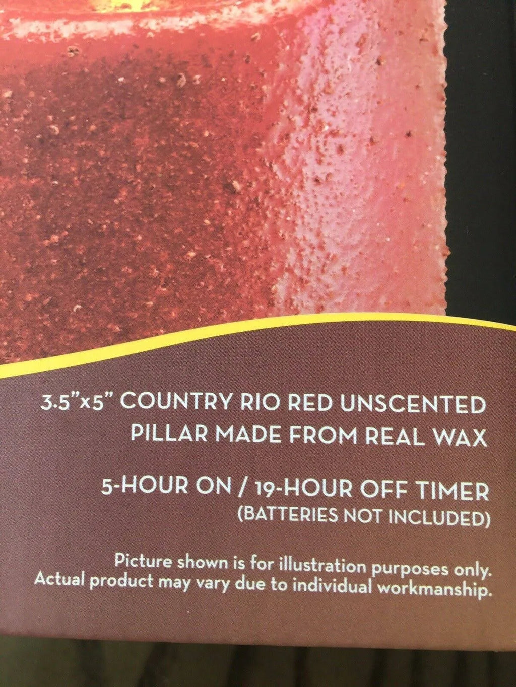 Flameless Candle - Rio Red Country Pillar - 5 in I597