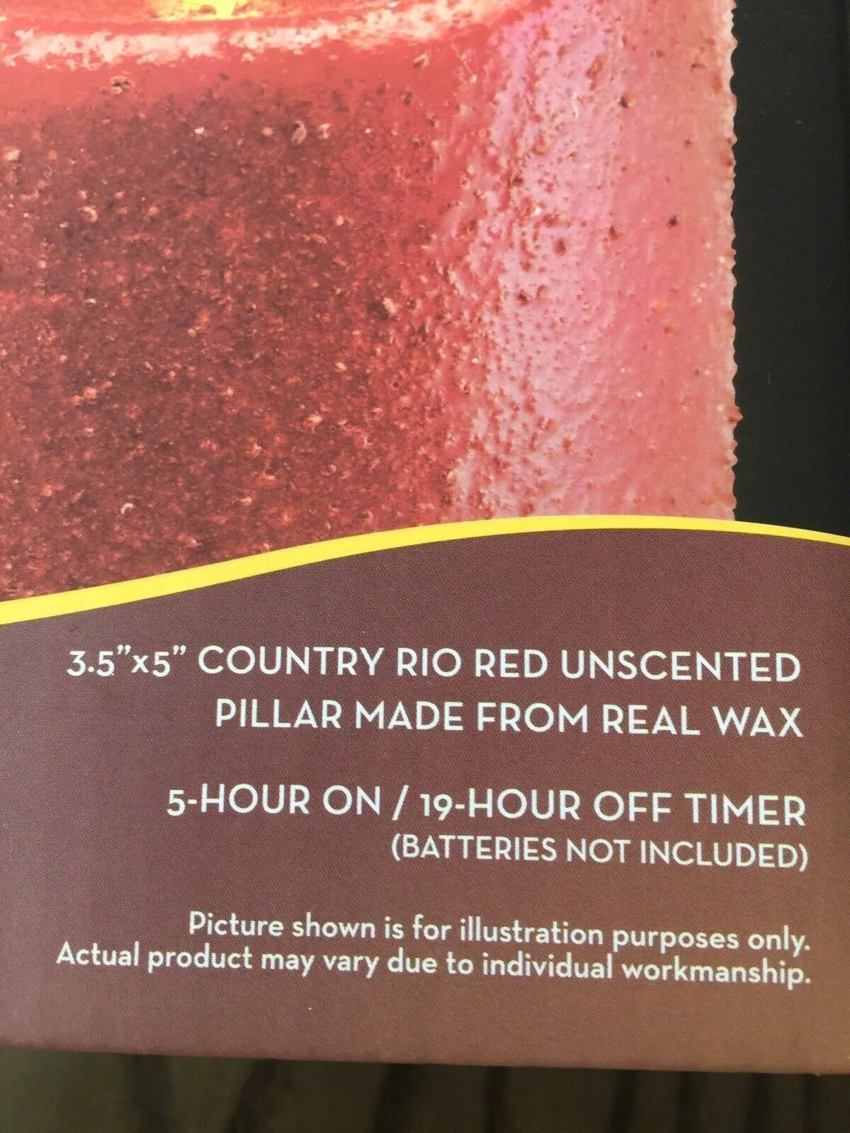 Flameless Candle - Rio Red Country Pillar - 5 in I597
