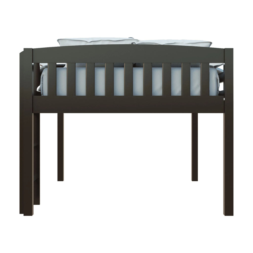 Dark Brown Solid Wood Full Size Loft Bed J3015