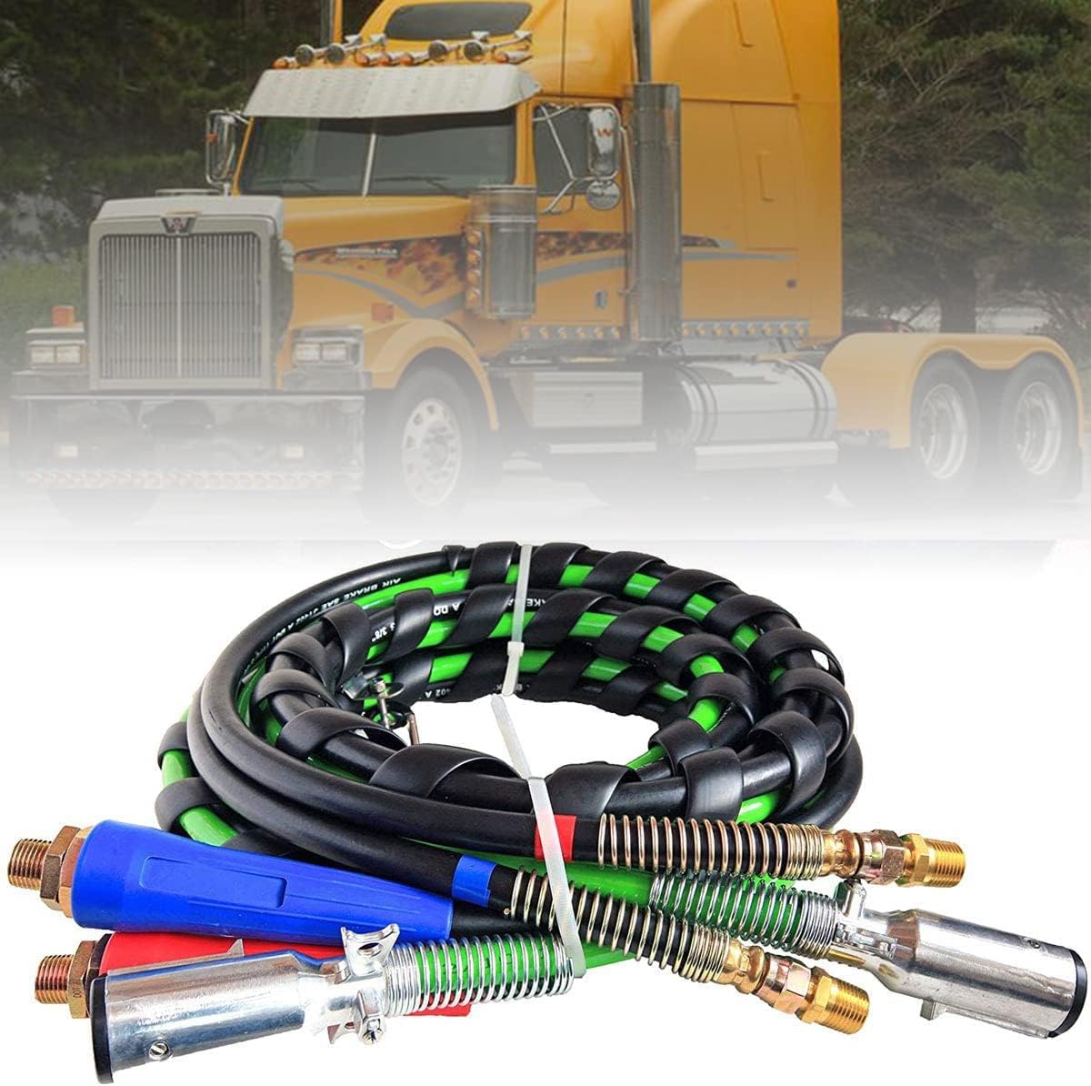 12Ft 3in1 ABS & Power Air Line Hose Assemblies for Semi Truck Trailer Tractor Q663