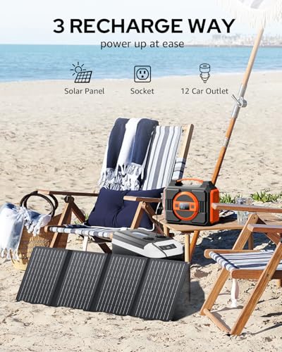 Portable Solar Generator 300W 220Wh with 40W Solar Panel F9128