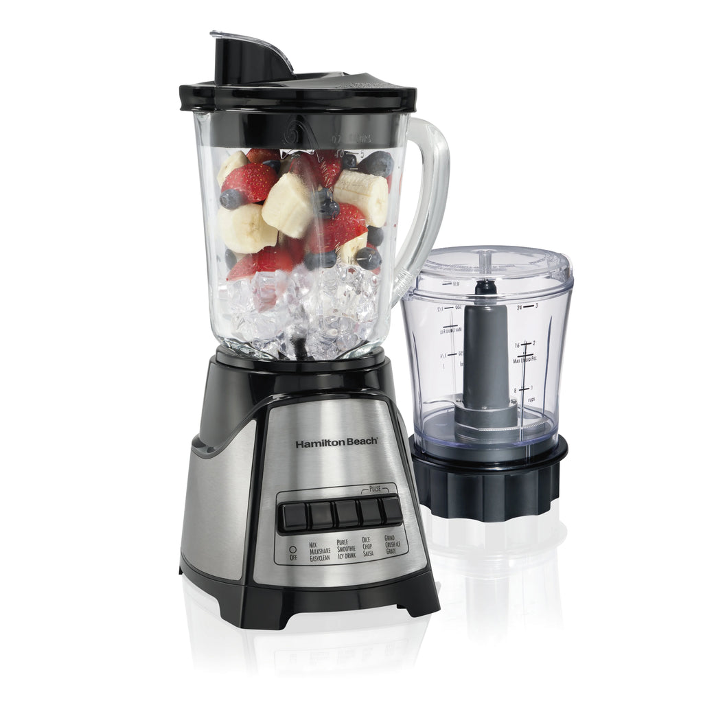 40 oz. Glass Jar Blender with 3-Cup Chopper, 700 Watts, Stainless Steel C81349