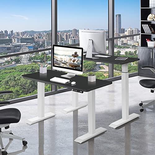 55" x 28" Height Adjustable Electric Standing Desk with Solid One-Piece Desktop E141767