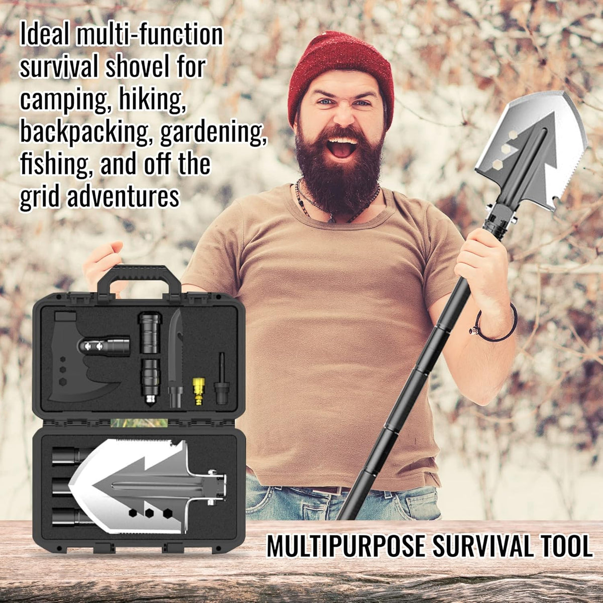 8-Piece Camping Shovel and Multitool Set K9910