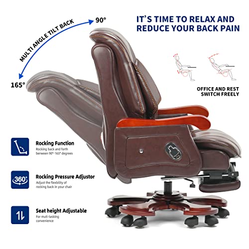High Back Genuine Leather Office Chair D554