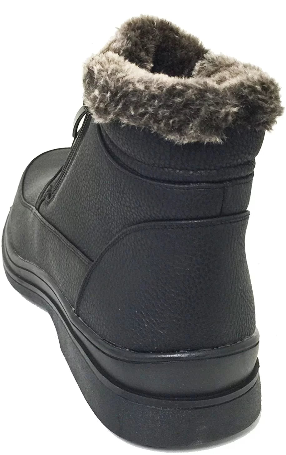 Faux Fur Lined Dual Side Zipper Ankle Snow Boots X119525