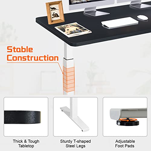 55" x 28" Height Adjustable Electric Standing Desk with Solid One-Piece Desktop E141767