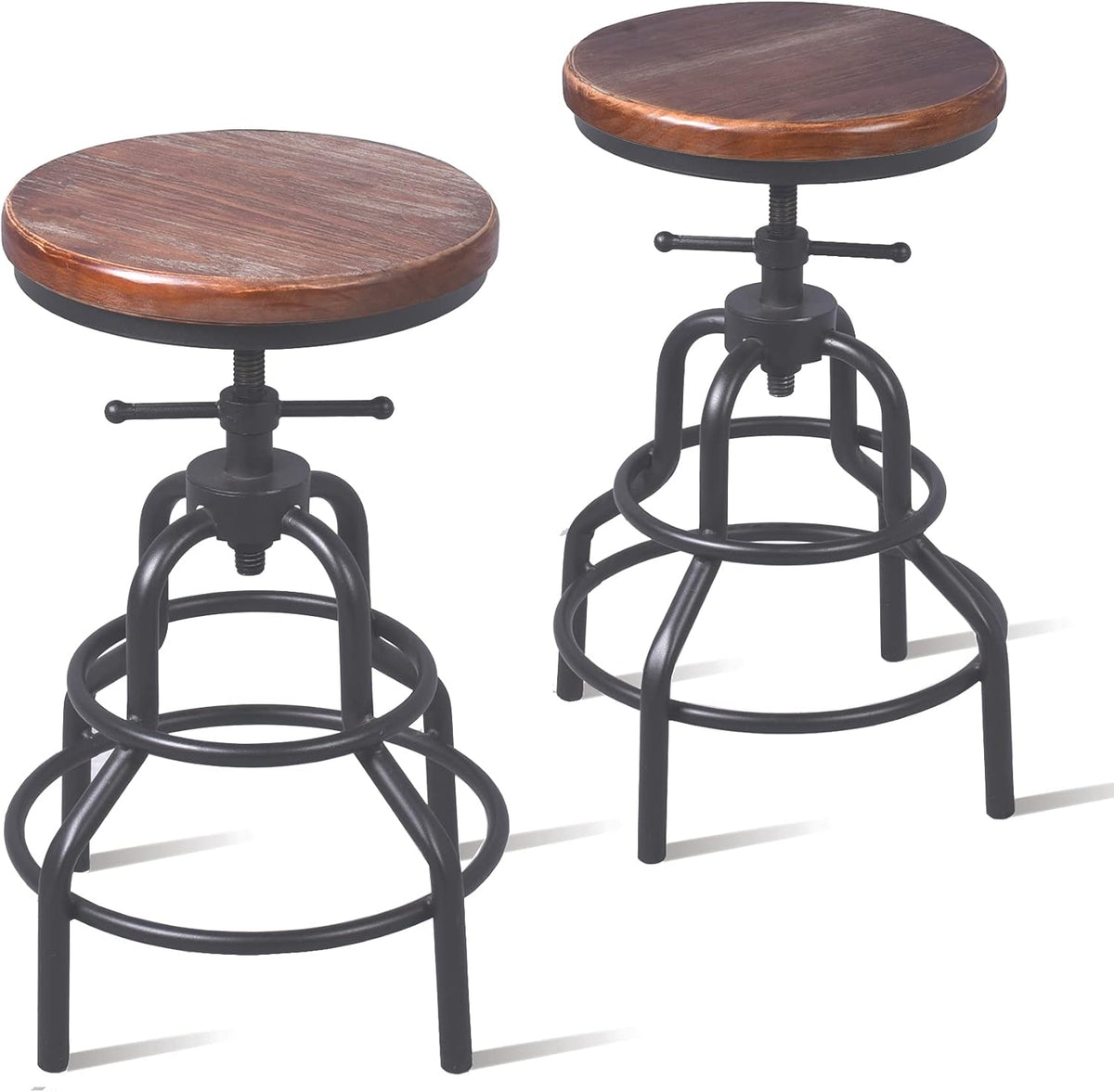 Metal Adjustable Height Bar Stool Chair 2pcs E954445