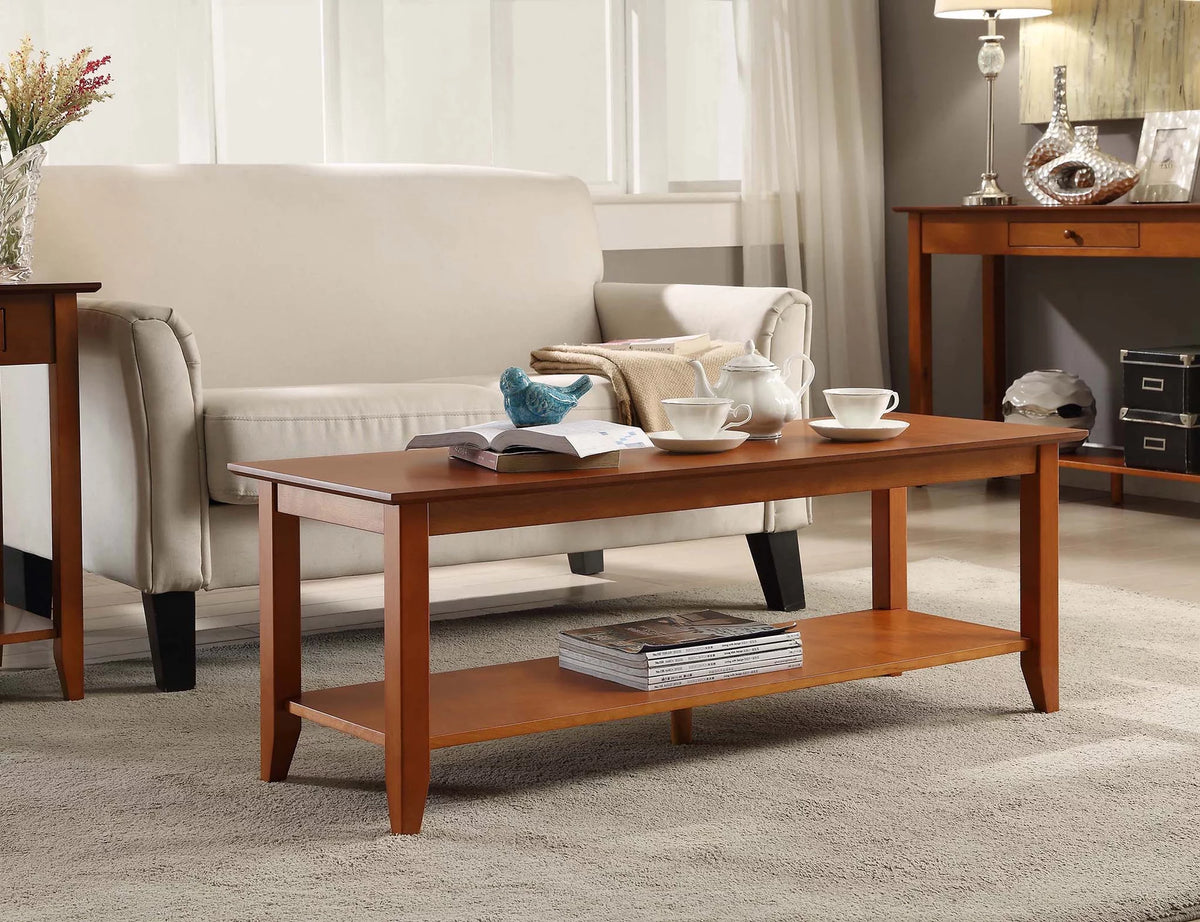 Cherry Coffee Table with Shelf Q704