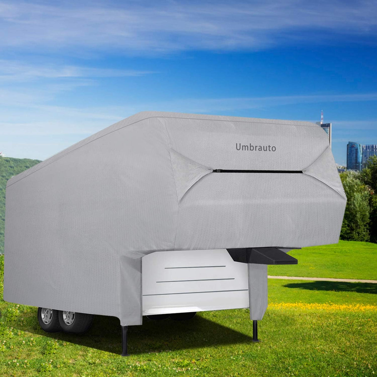 5th Wheel RV Cover 3 Layers Waterproof Breathable Gray V788