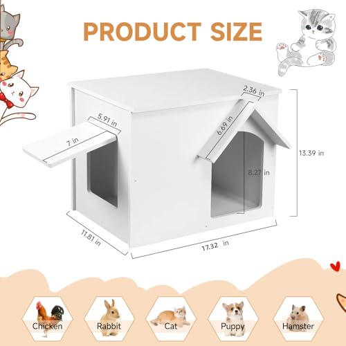 Waterproof Insulated Cat House with Escape Door O5858