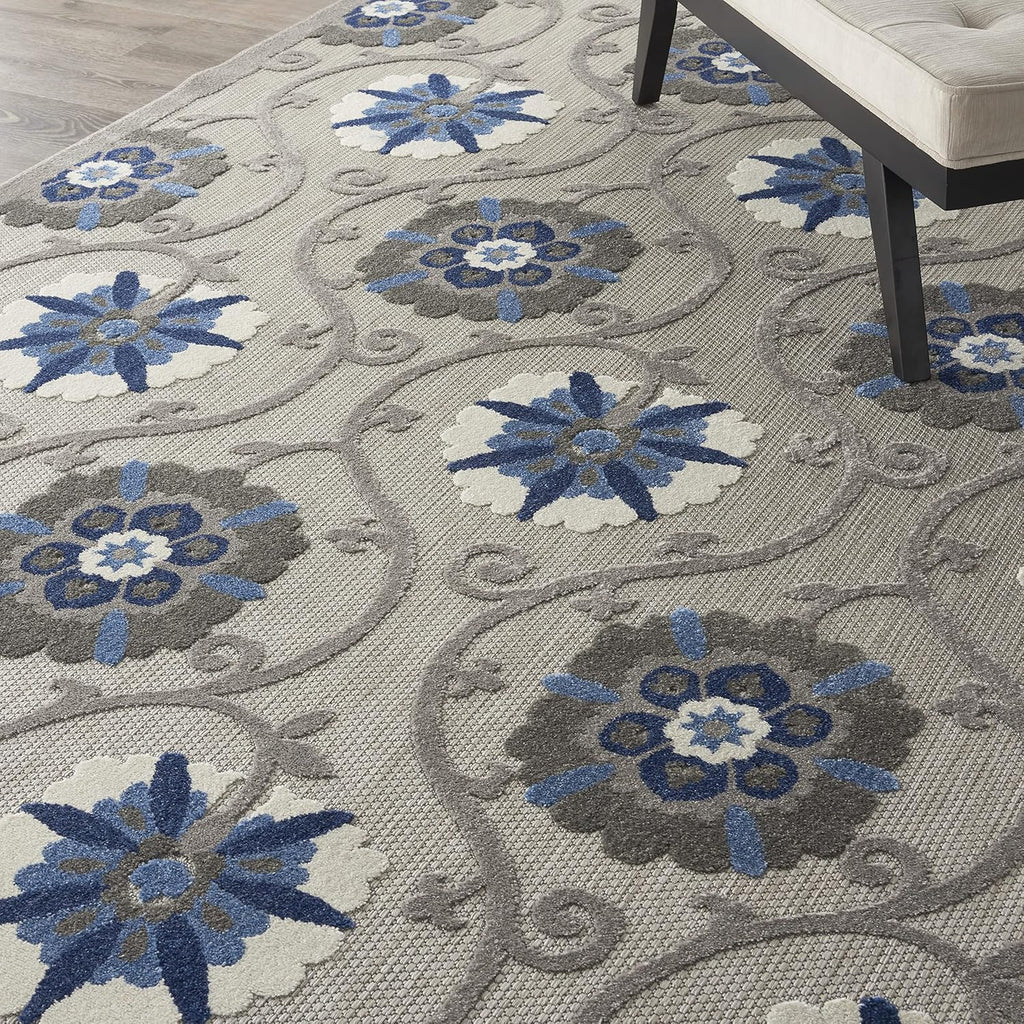 Grey/Blue 7' x 10' Area Rug Y48476