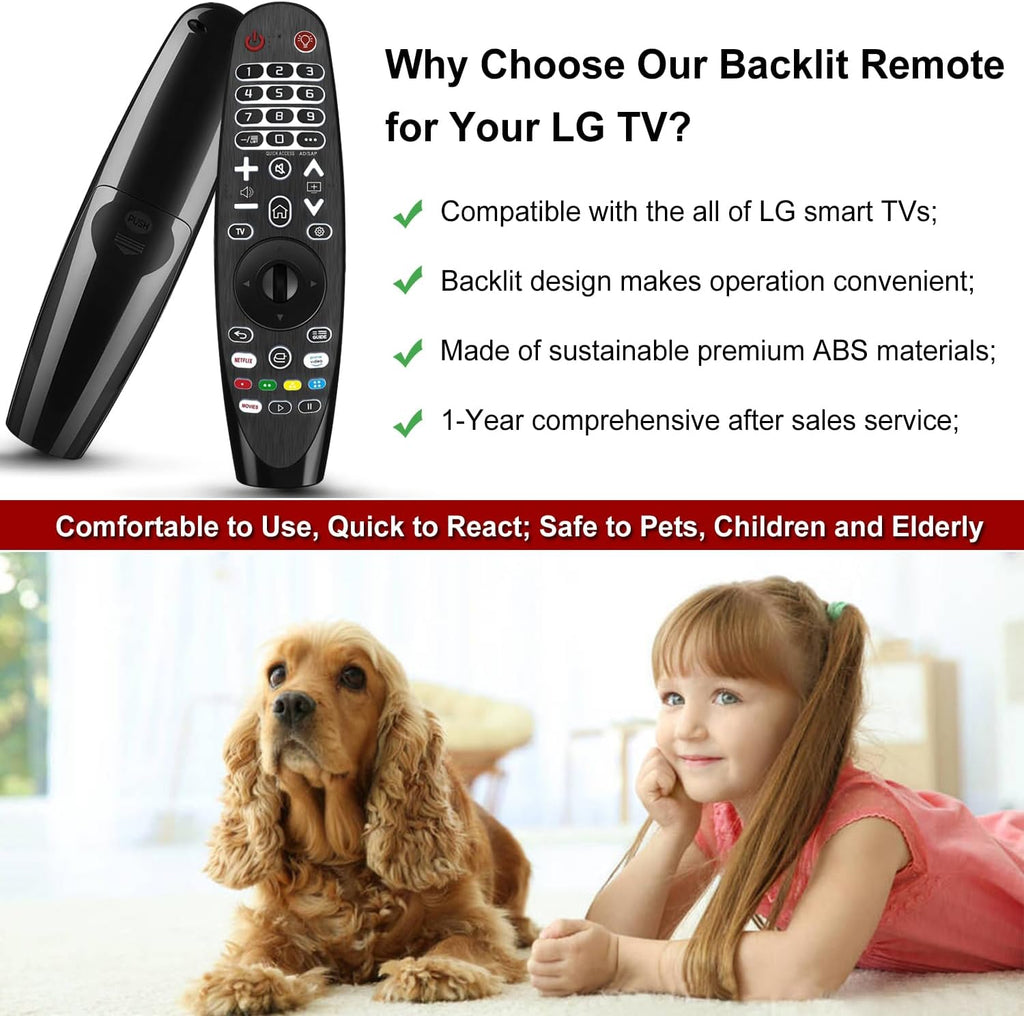 Universal Backlit Remote Control for LG Smart TVs H536