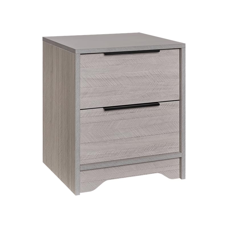 Antique Gray 2-Drawer Wooden Nightstand K716699