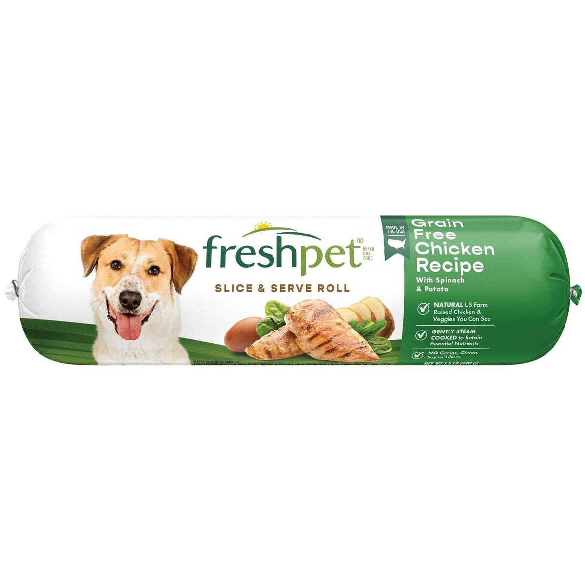 Grain Free Chicken Recipe Slice & Serve Roll Dog Food J459