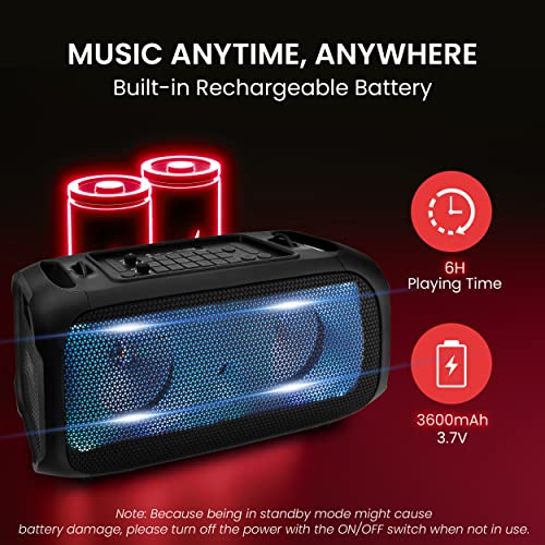 600W Rechargeable Portable Boombox Speaker with Microphone X92378