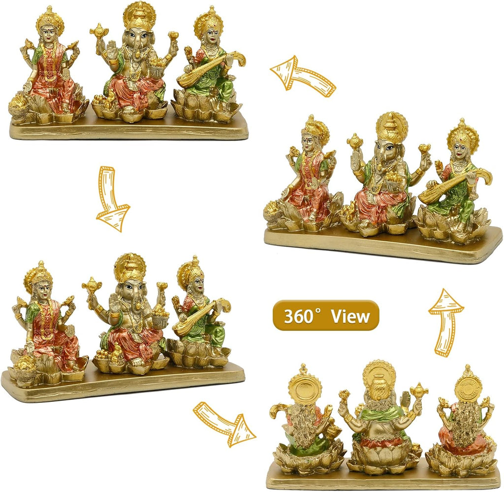 Hindu Lakshmi Ganesha Saraswati Statue J67149