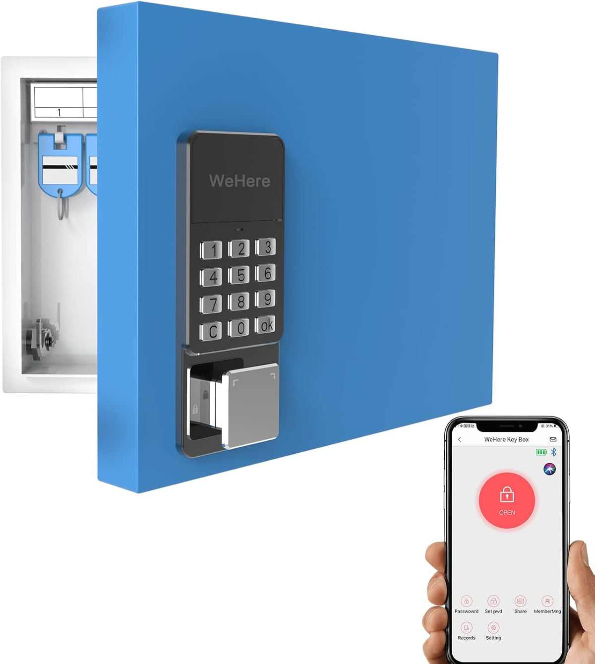 Metal 16 Key Cabinet Wall Mount Z402