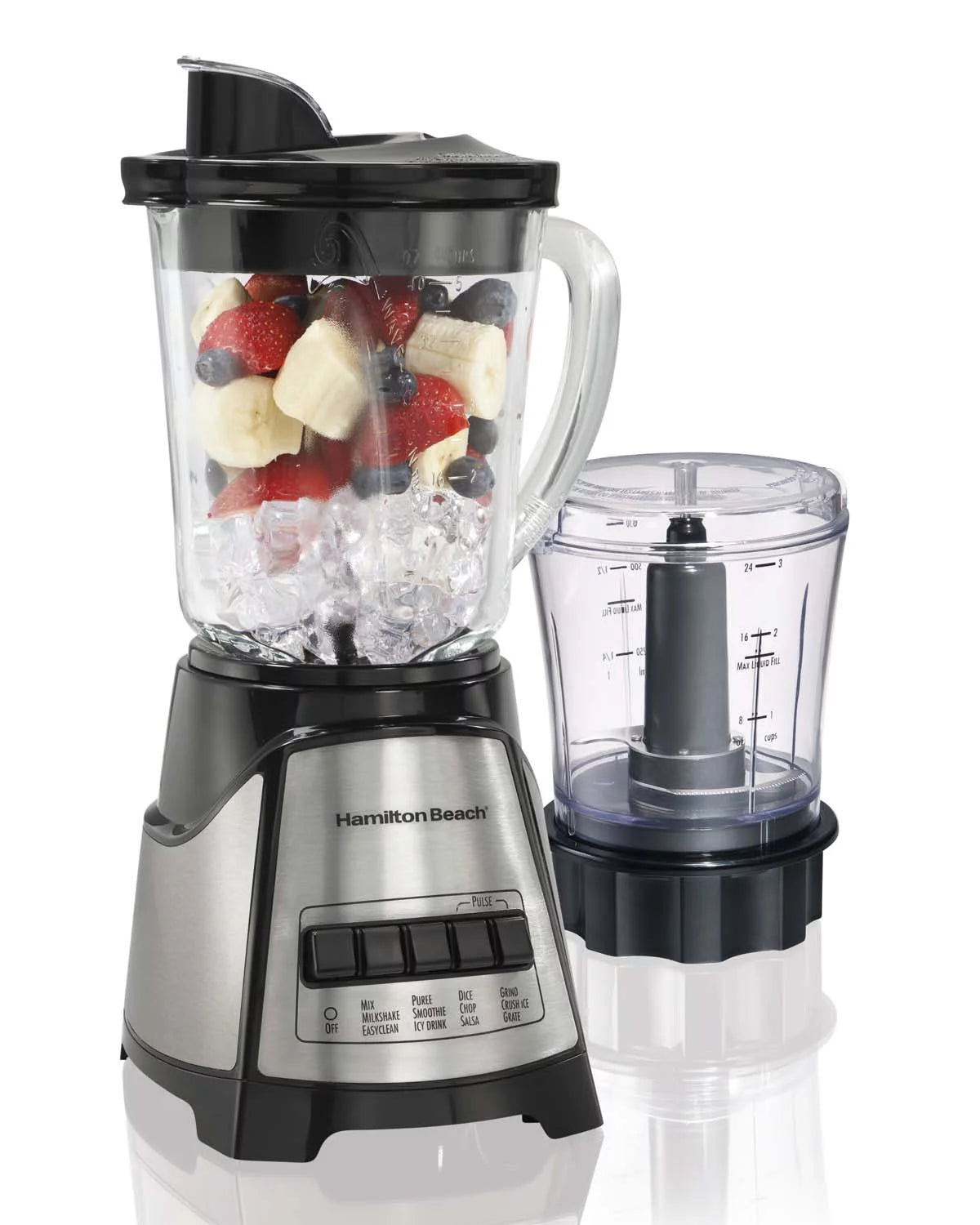 40 oz. Glass Jar Blender with 3-Cup Chopper, 700 Watts, Stainless Steel C81349