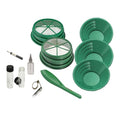 11-Piece Gold Panning Kit with Pans, Sieves, Tweezers, Glass Bottles, Sand Magnet L69047