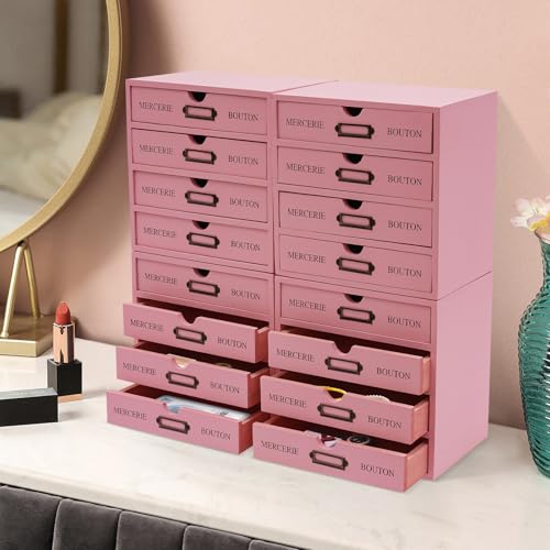 16-Drawer Brown Wooden Desktop Organizer T767