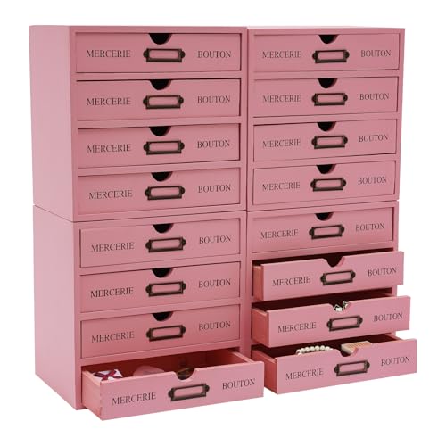 16-Drawer Brown Wooden Desktop Organizer T767
