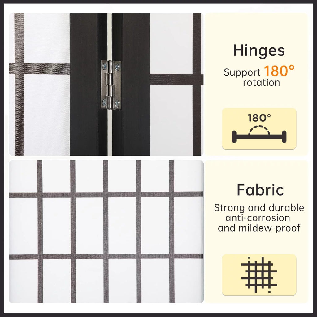 White 4 Panel Wood Room Divider F927926