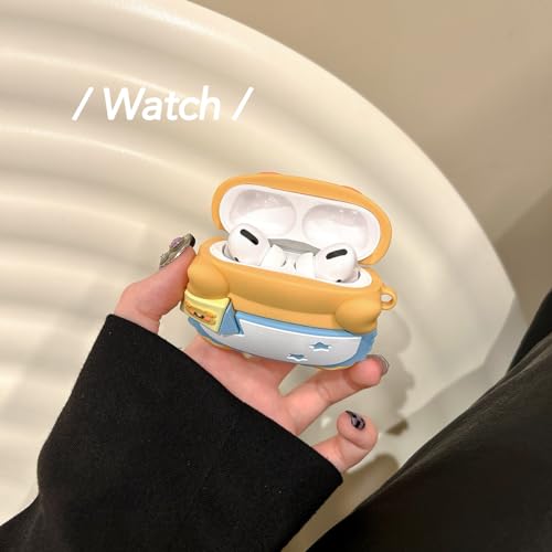 3D Cartoon Silicone Protective Cover with Keychain for AirPods 1/2 Case Y7830