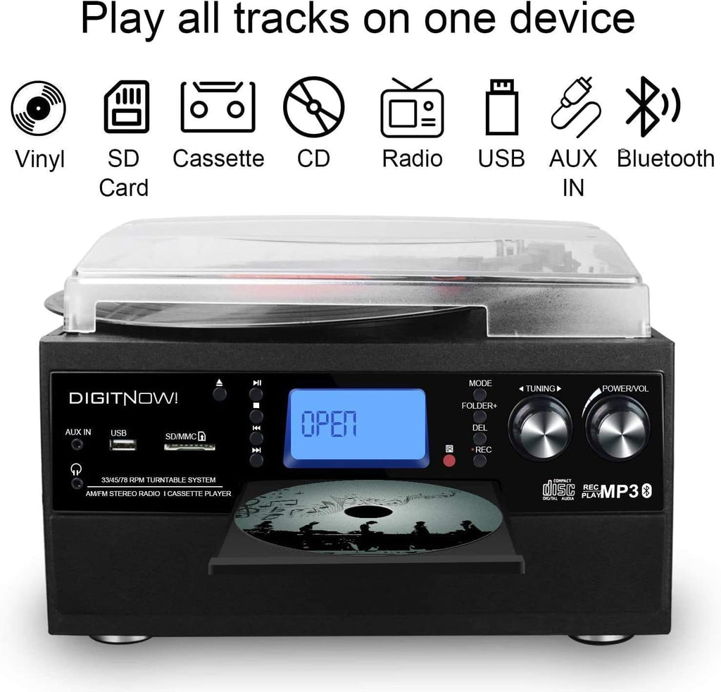 Bluetooth Record Player Turntable with Stereo Speaker L96560