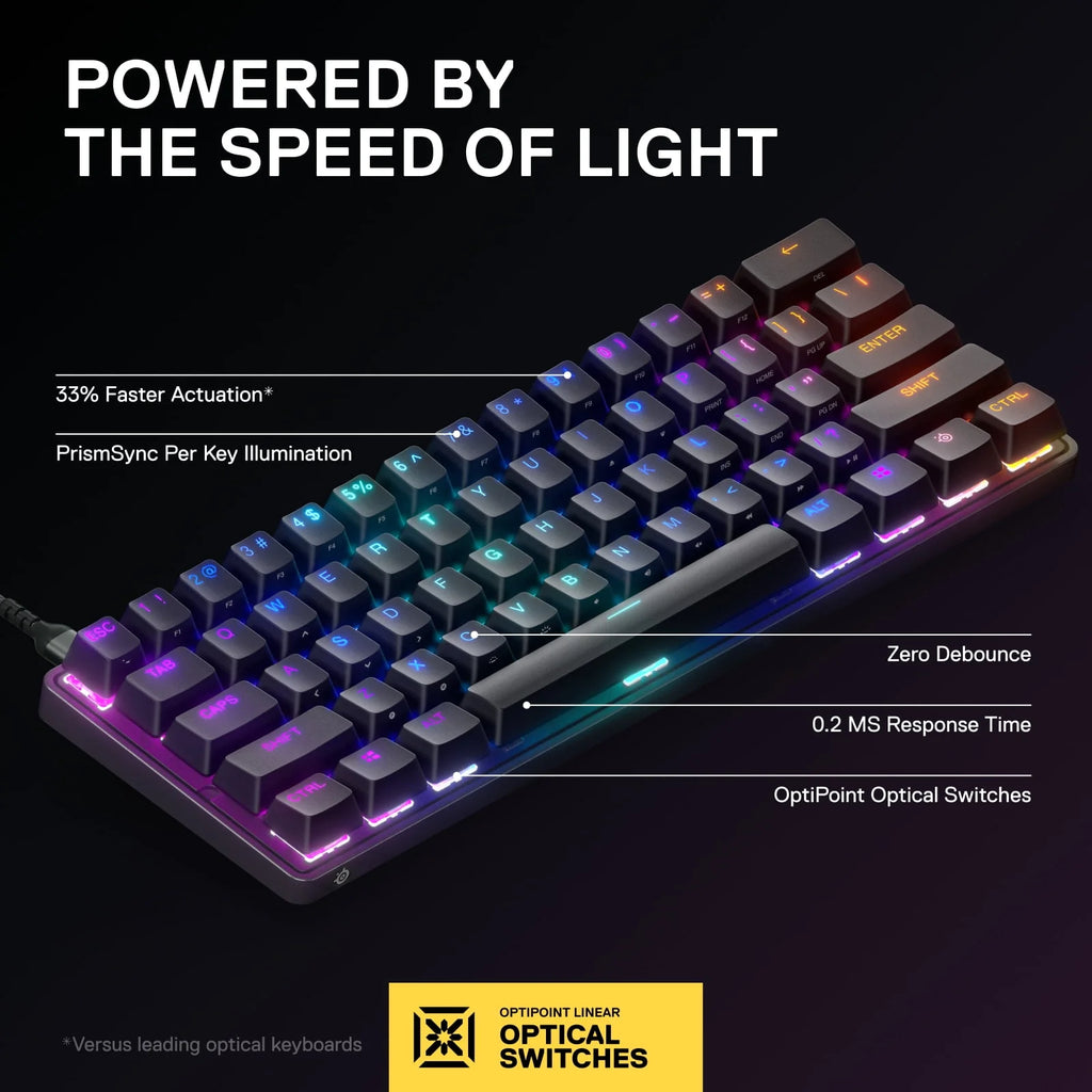Black 60% Wired Gaming Keyboard with RGB Lighting A803