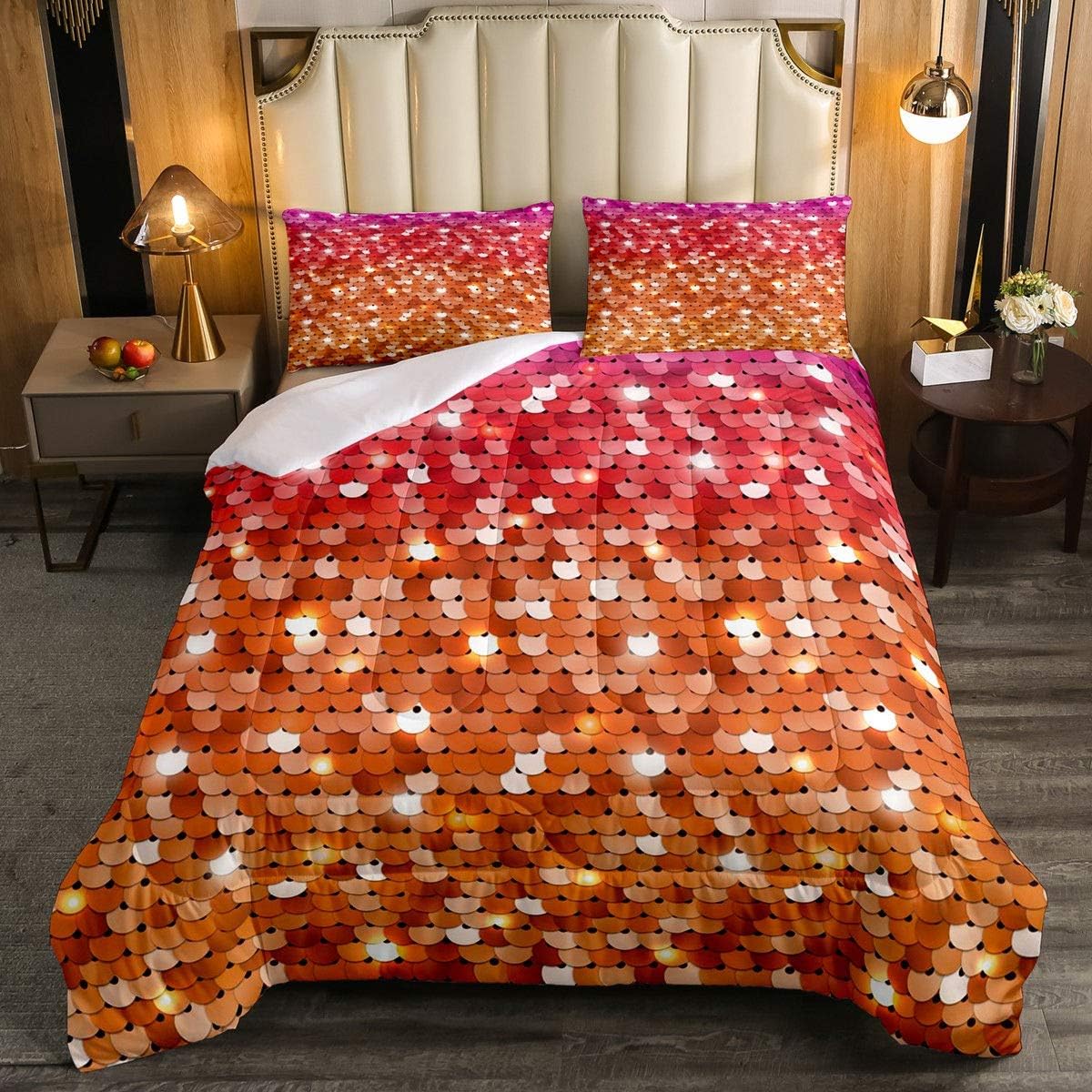 Queen Size Brown Wooden Comforter Set M6752